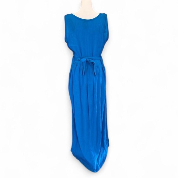 RJ & Co Vintage Turquoise Blue Maxi Dress Rayon Size Medium - Picture 2 of 6